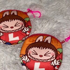 Labubu Character Kids Pouch - Orange and Pink